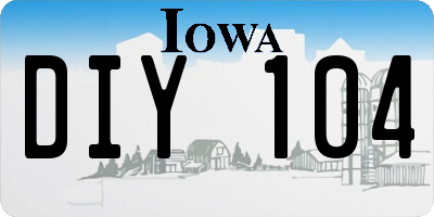 IA license plate DIY104