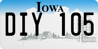 IA license plate DIY105