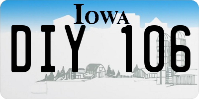IA license plate DIY106