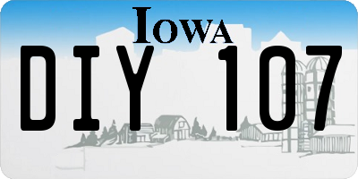 IA license plate DIY107