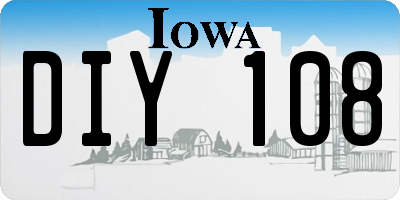 IA license plate DIY108