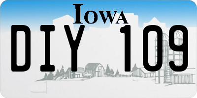 IA license plate DIY109