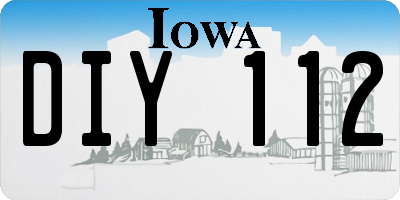 IA license plate DIY112