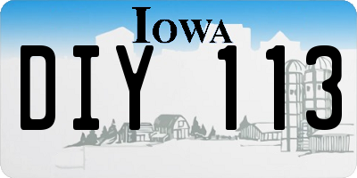 IA license plate DIY113