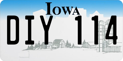 IA license plate DIY114