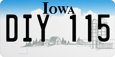 IA license plate DIY115