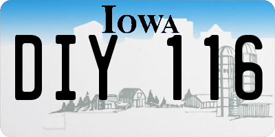 IA license plate DIY116