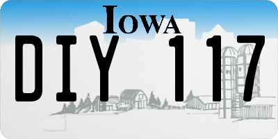 IA license plate DIY117