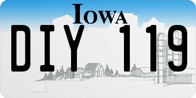 IA license plate DIY119
