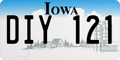 IA license plate DIY121