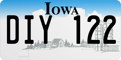 IA license plate DIY122