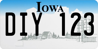IA license plate DIY123