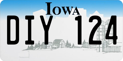 IA license plate DIY124