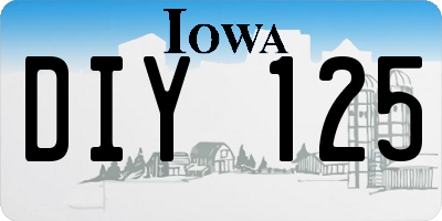 IA license plate DIY125
