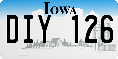 IA license plate DIY126