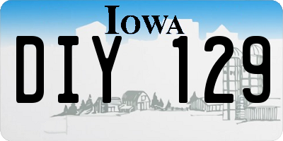 IA license plate DIY129