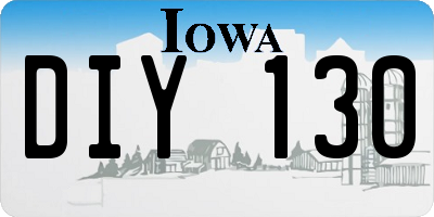 IA license plate DIY130