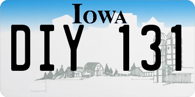 IA license plate DIY131