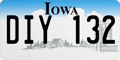 IA license plate DIY132