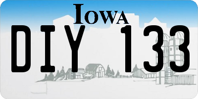 IA license plate DIY133