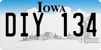 IA license plate DIY134