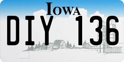 IA license plate DIY136