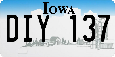 IA license plate DIY137