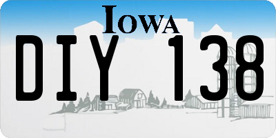 IA license plate DIY138