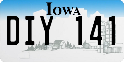 IA license plate DIY141