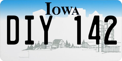 IA license plate DIY142