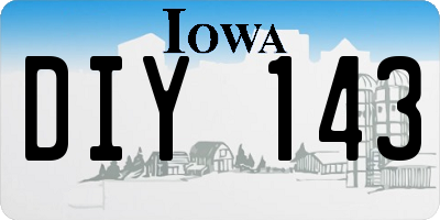 IA license plate DIY143