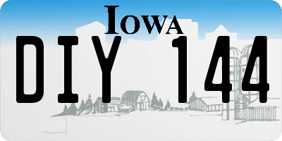 IA license plate DIY144
