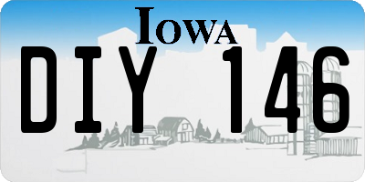 IA license plate DIY146