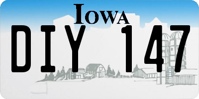 IA license plate DIY147