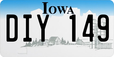 IA license plate DIY149
