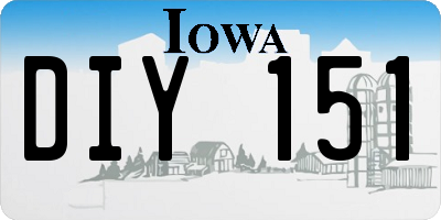 IA license plate DIY151