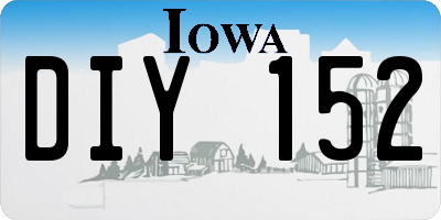 IA license plate DIY152