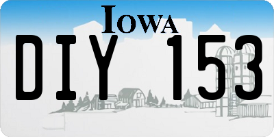 IA license plate DIY153