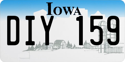 IA license plate DIY159
