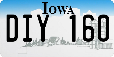 IA license plate DIY160