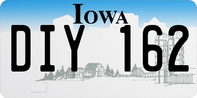 IA license plate DIY162