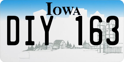 IA license plate DIY163