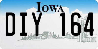 IA license plate DIY164