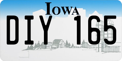 IA license plate DIY165