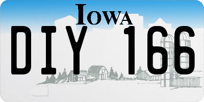 IA license plate DIY166
