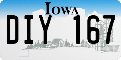 IA license plate DIY167