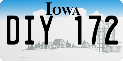 IA license plate DIY172
