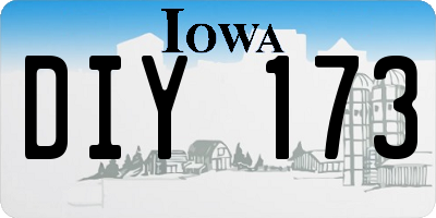 IA license plate DIY173