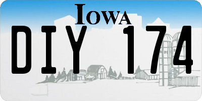 IA license plate DIY174