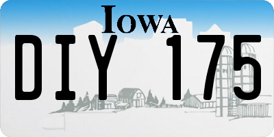IA license plate DIY175